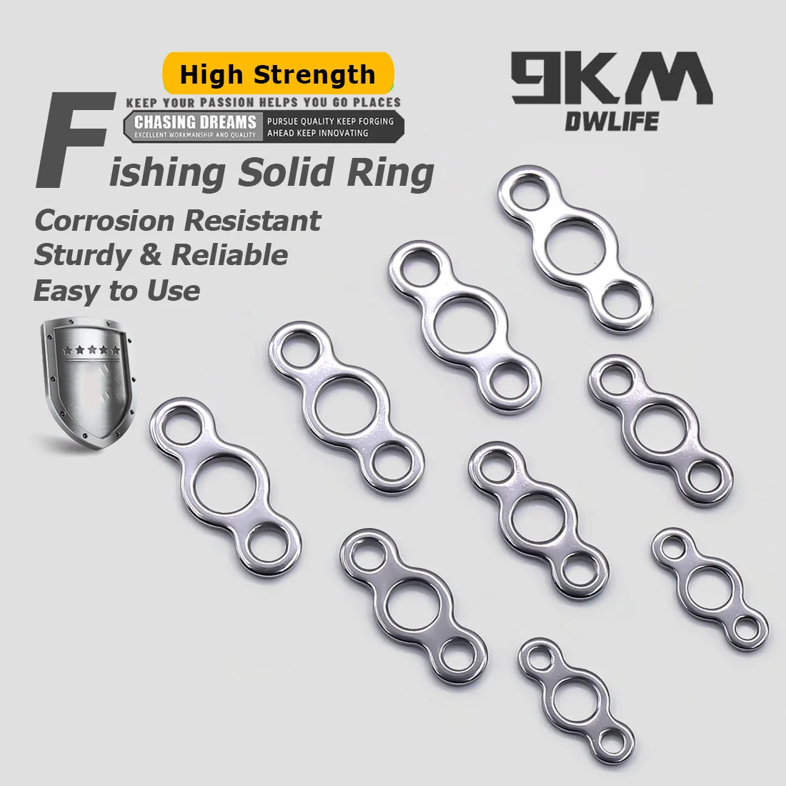 Anillos partidos acero inoxidable 9KM – Conectores para jigging - imagen 2