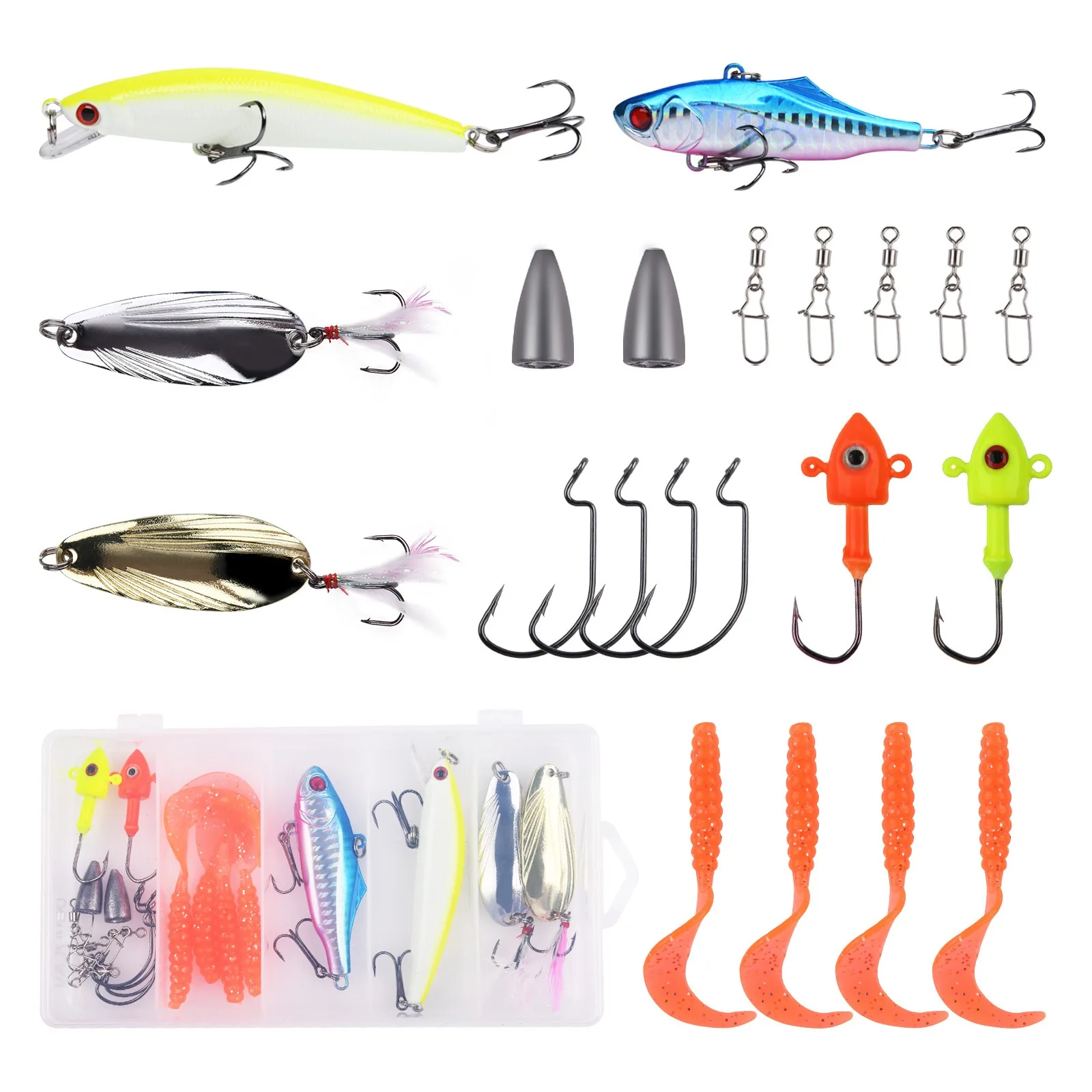 Kit de señuelos de pesca con diferentes tipos