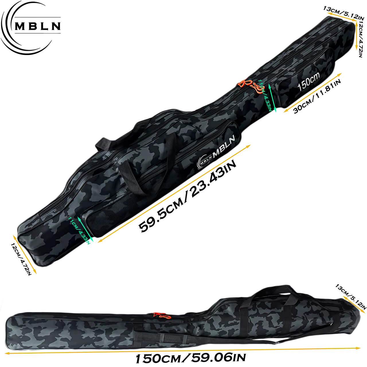 Bolsa de Pesca MBLN Plegable – Porta Cañas 1,5 m Doble Capa