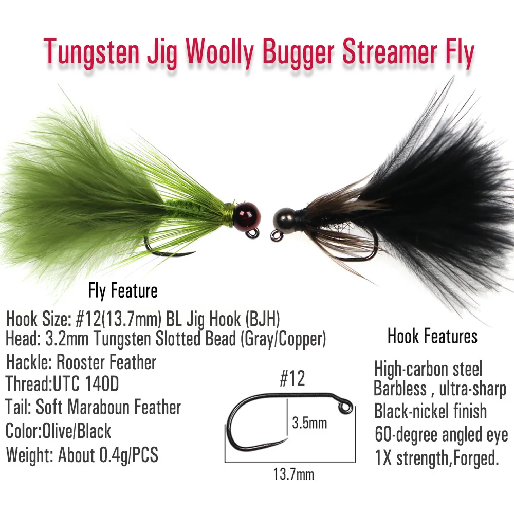 Micro Woolly Bugger con cuentas ranuradas