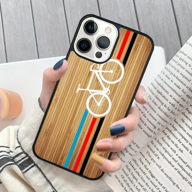 Funda de silicone para iPhone con diseño de ciclismo frontal