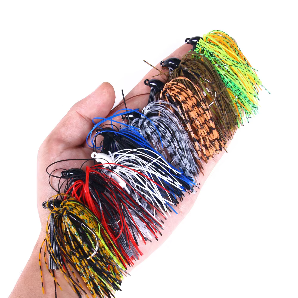 HENJIA Spinnerbait Buzzbait Negro – Señuelo para lubina y lucio