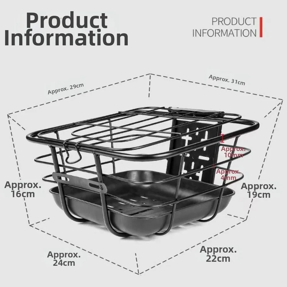 Cesta delantera colgante ajustable de acero para bici eléctrica - imagen 3