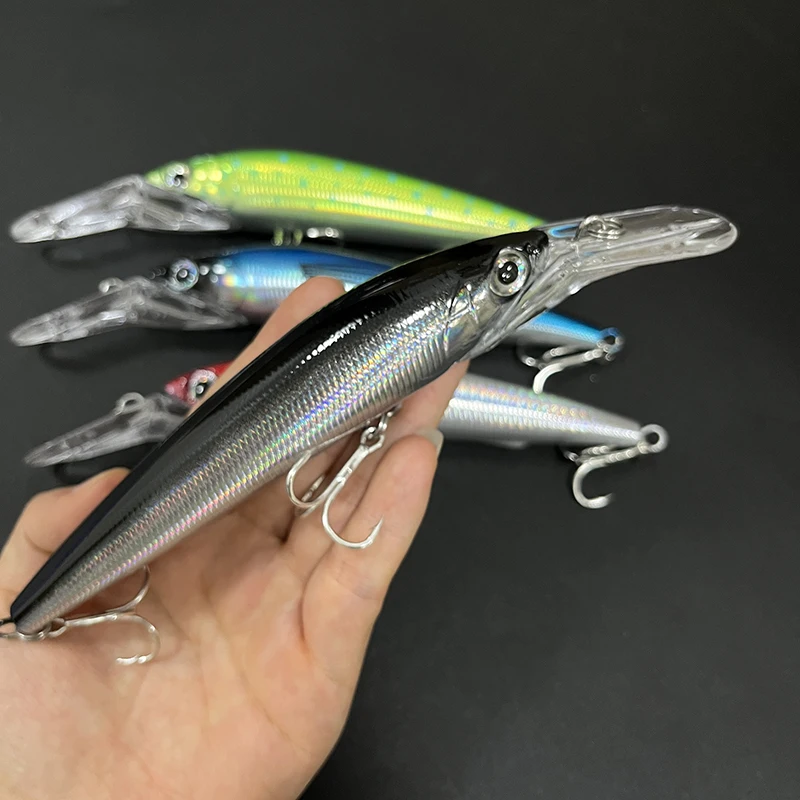 Wobbler Trolling Minnow hundimiento para lubina en mar profundo - imagen 4