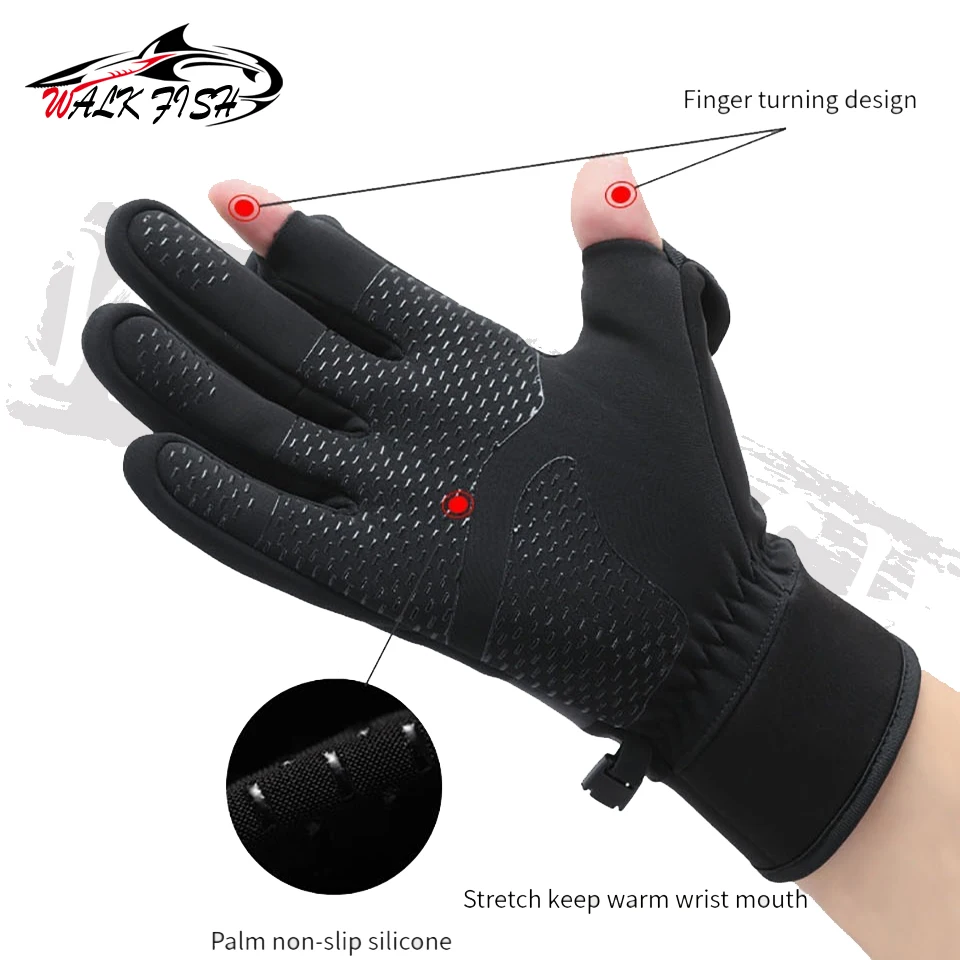 Guantes de Pesca Impermeables WALK FISH – Cálidos de 2 Dedos para Invierno - imagen 5