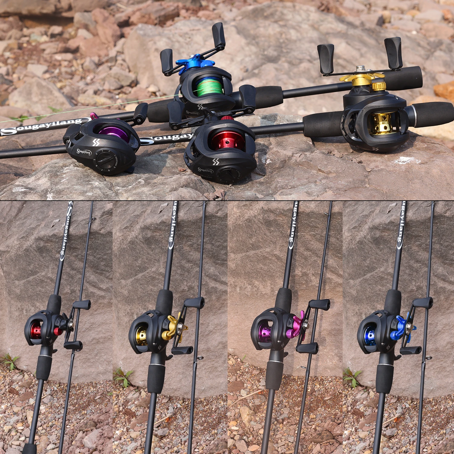Detalle del carrete baitcasting con freno magnético