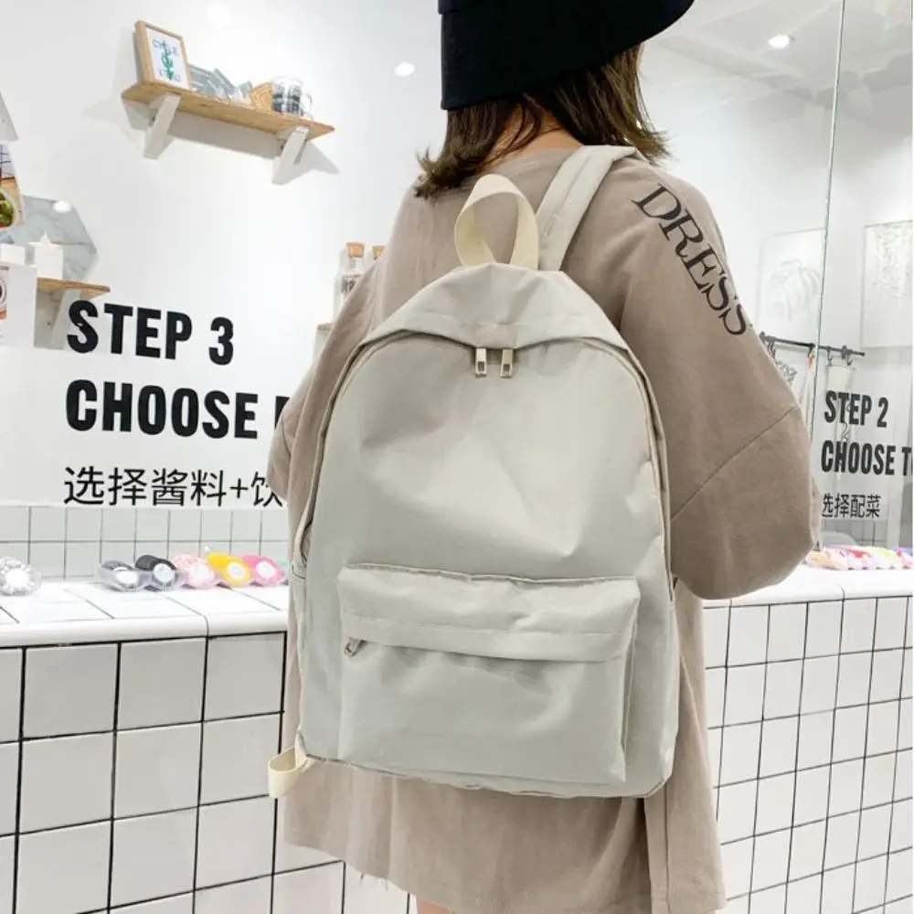 Mochila de viaje grande lisa informal escolar para adolescentes - imagen 4
