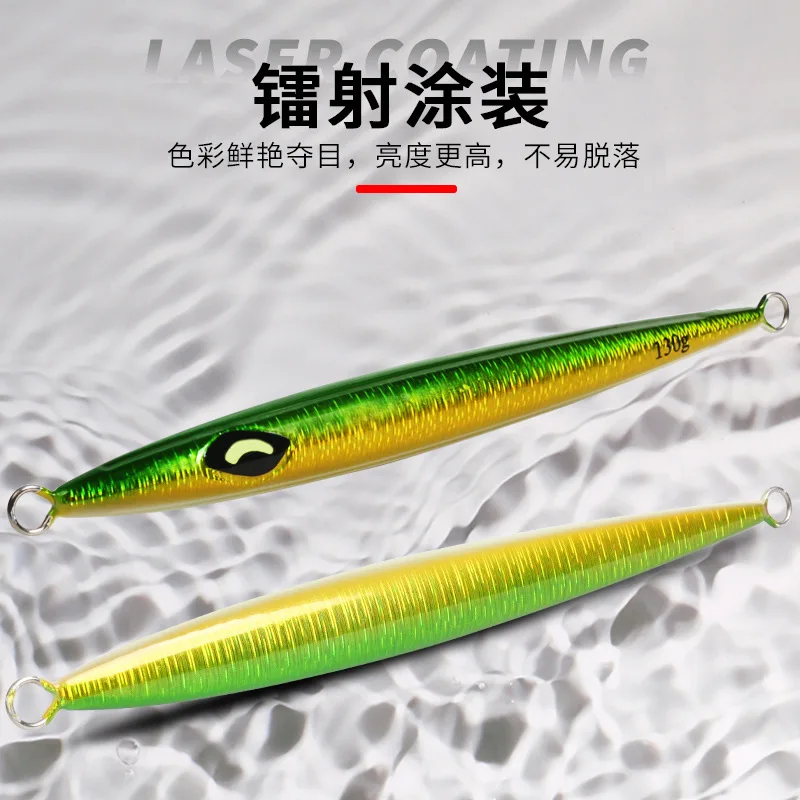 Señuelo jigging hundimiento rápido metálico luminoso con rayas - imagen 4