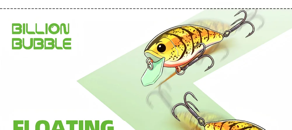 Señuelo duro flotante en escena de pesca