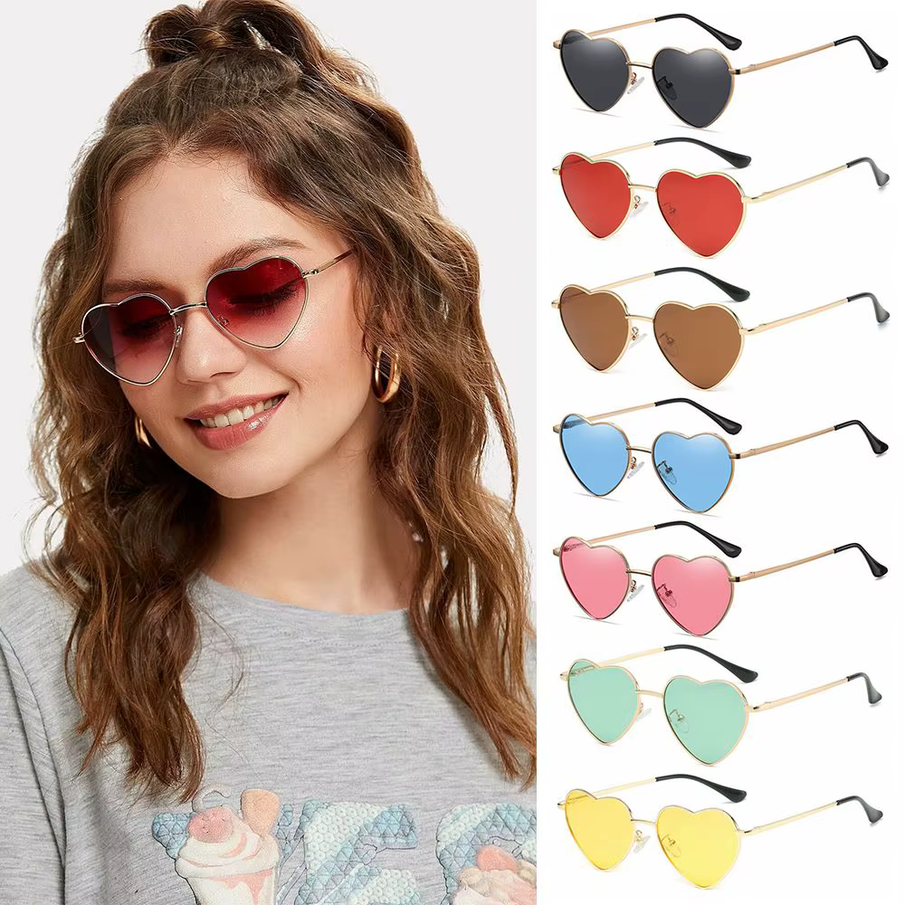 Gafas de sol polarizadas UV400 montura metálica corazón para pesca mujer