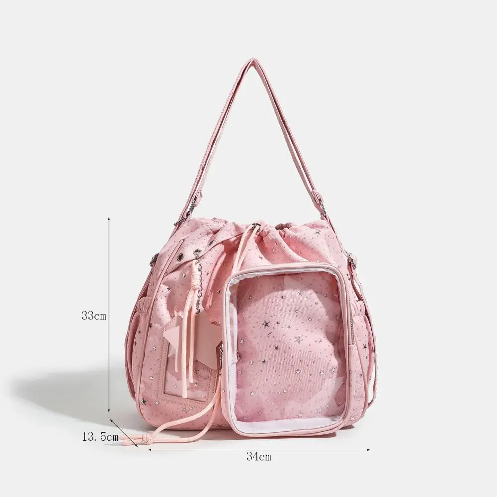 Mochila kawaii de gran capacidad con bandolera doble y cordón - imagen 5