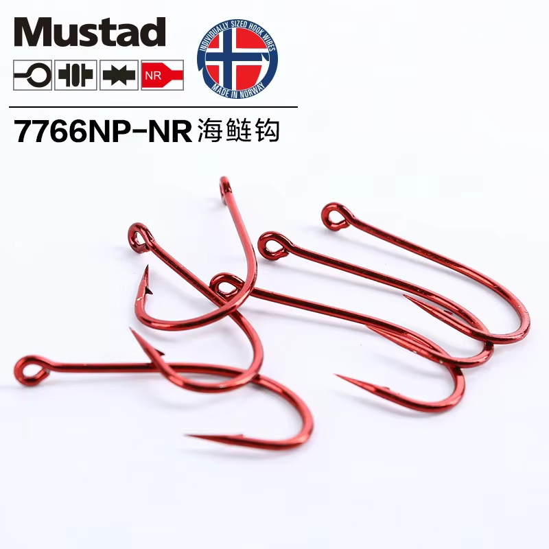 Anzuelos Mustad Rojos para Tarpon - Acero alto carbono con púas - imagen 3