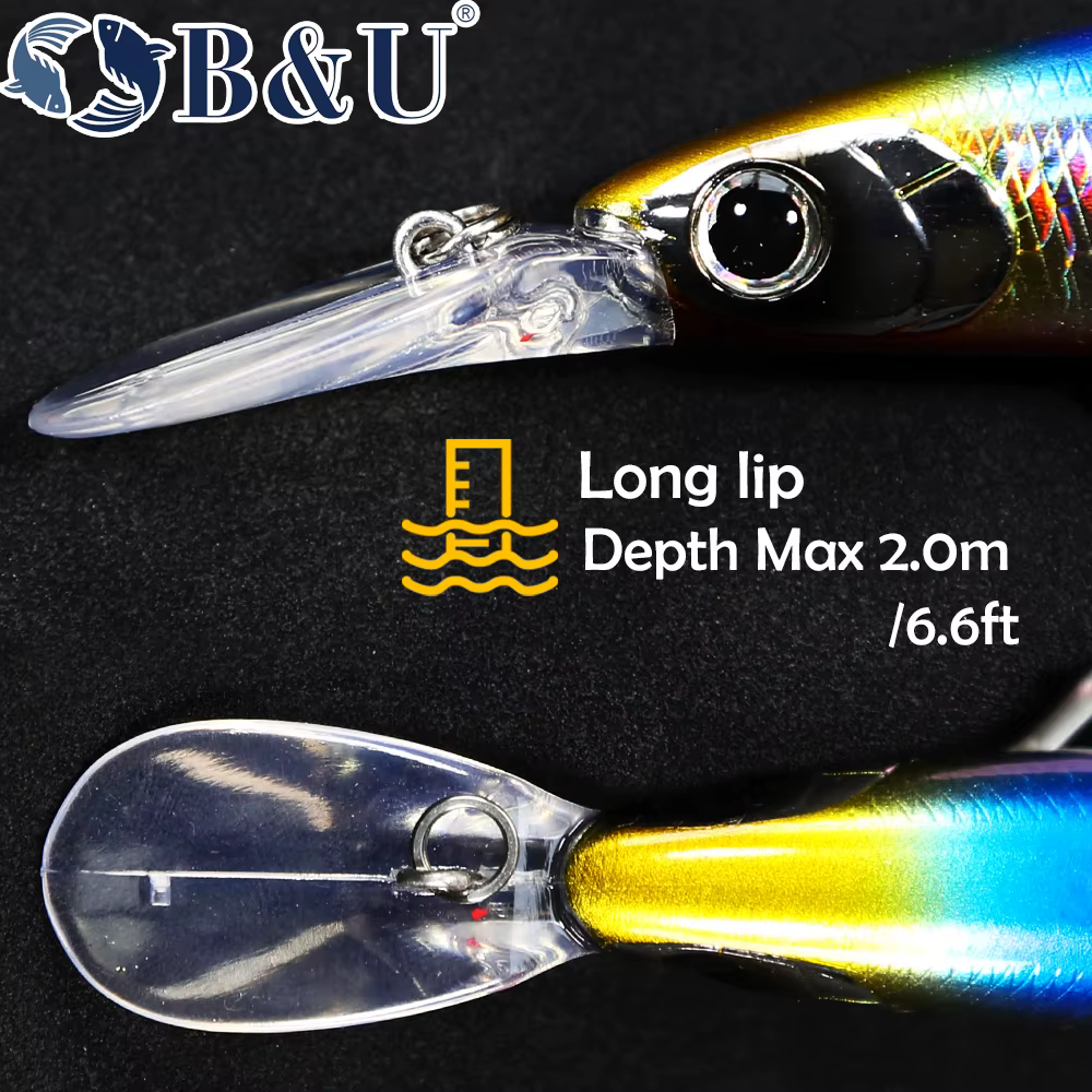 B & U Jerkbait Hundido Lanzado Ultra Largo Cebo Duro Costero - imagen 3