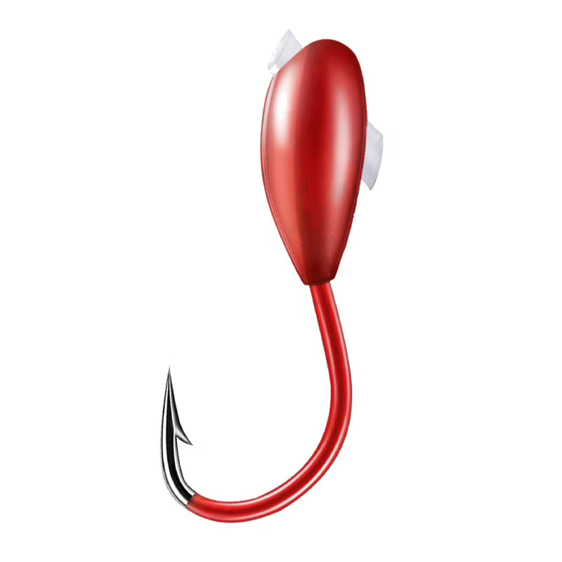 Anzuelo offset 45° con púas rojo – Cabeza inclinada para vinilo - imagen 2