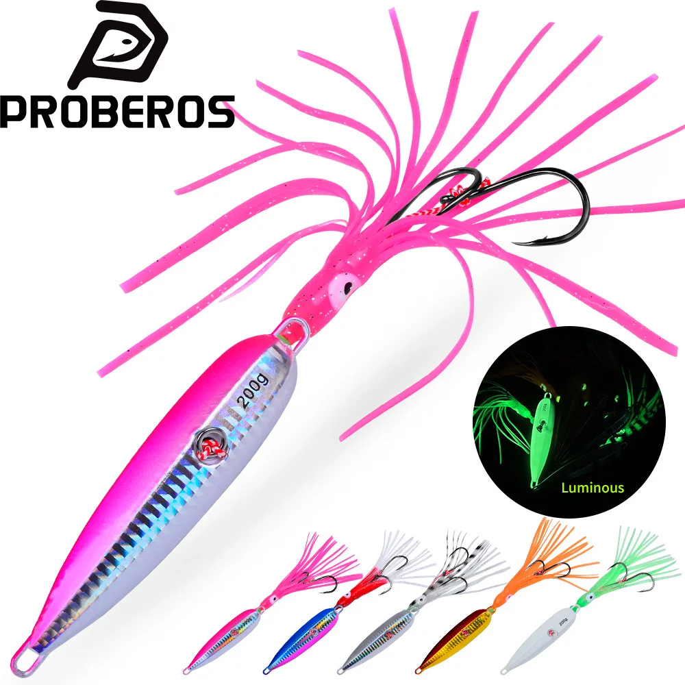 PROBEROS Jig Metálico Lento para Calamar, Anzuelo Giratorio - imagen 5