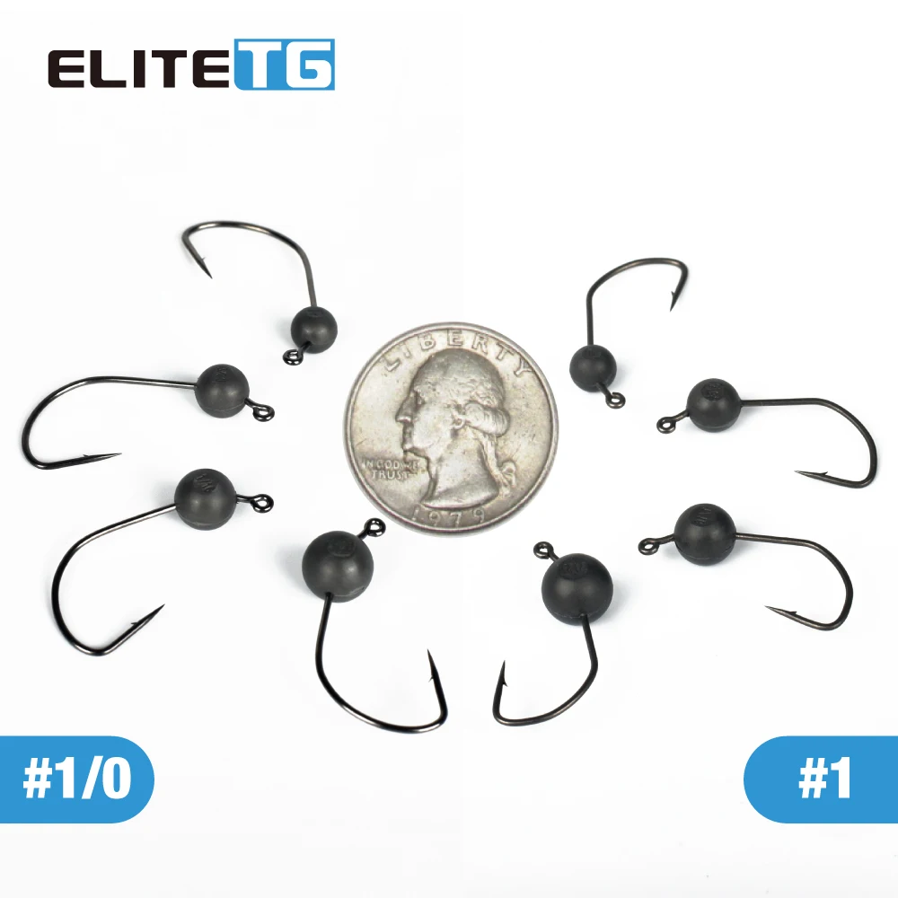 Detalle del jig head Elite TG para técnica wacky