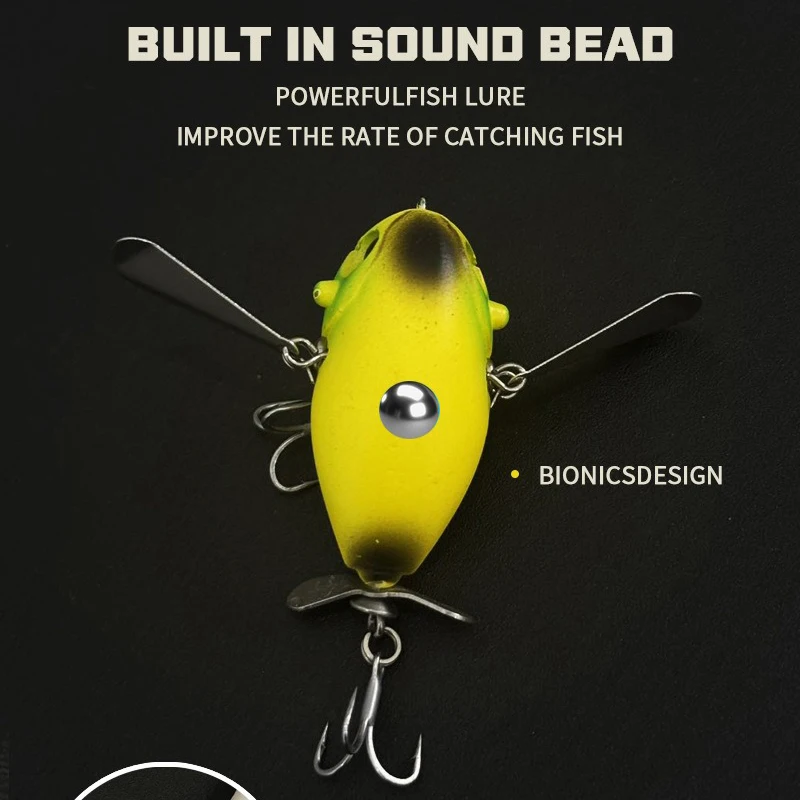 Señuelo Whopper Plopper de superficie con sonido y alas para lubina - imagen 2