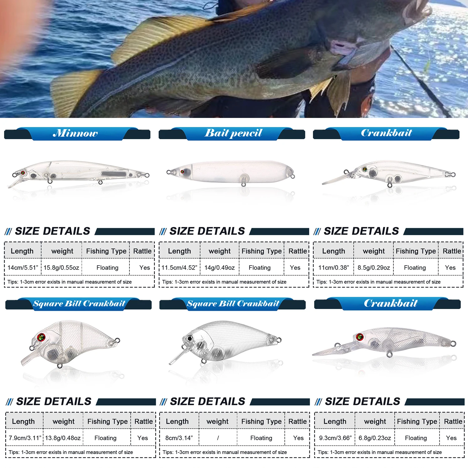 Free Fisher set de señuelos crankbaits y VIB para pesca - imagen 2