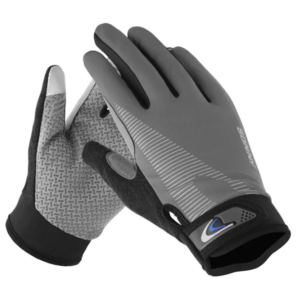 Guantes de pesca antideslizantes con pantalla táctil, dedo completo