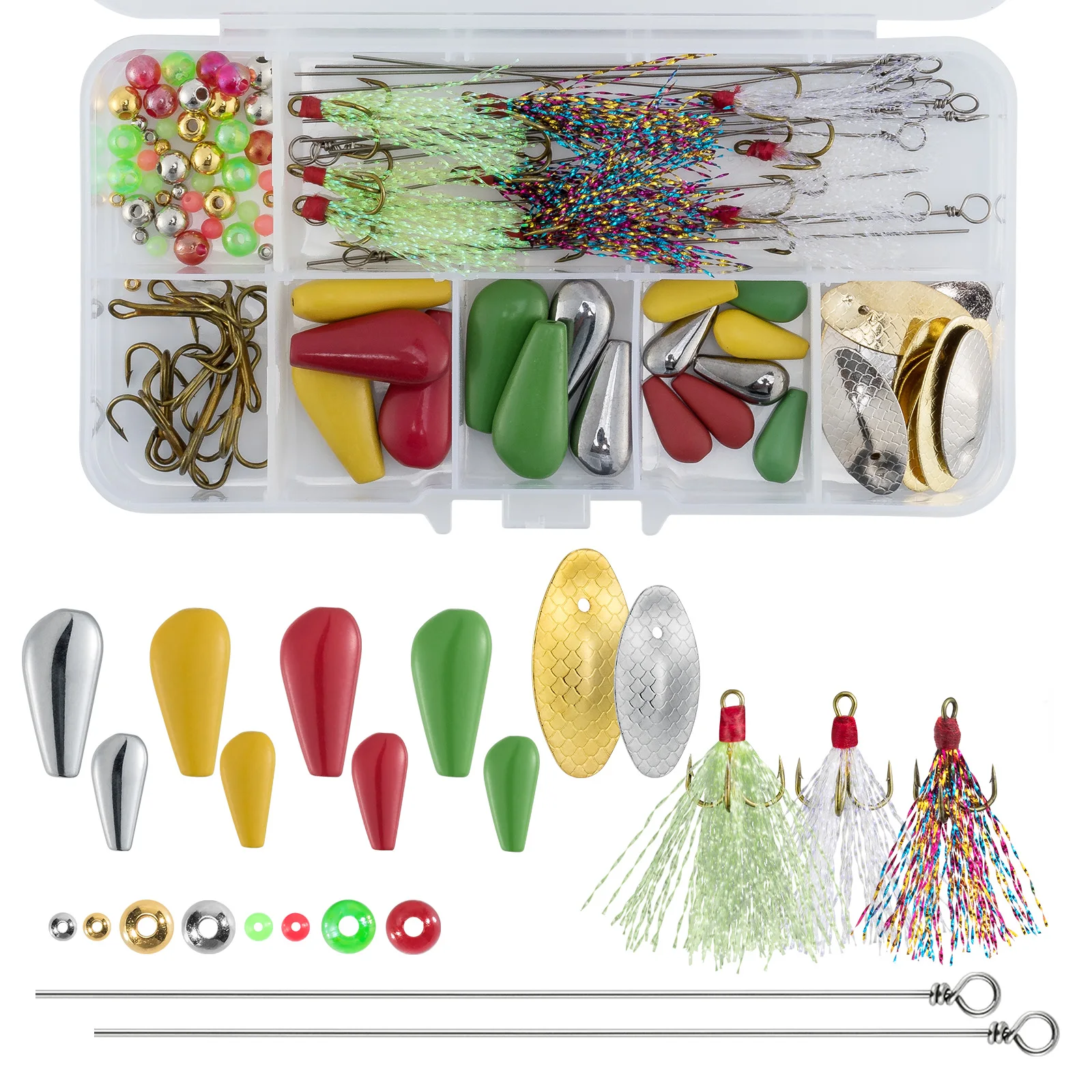 Kit de fabricación de señuelos con cuchilla, cola de gallo y anzuelo triple - imagen 2