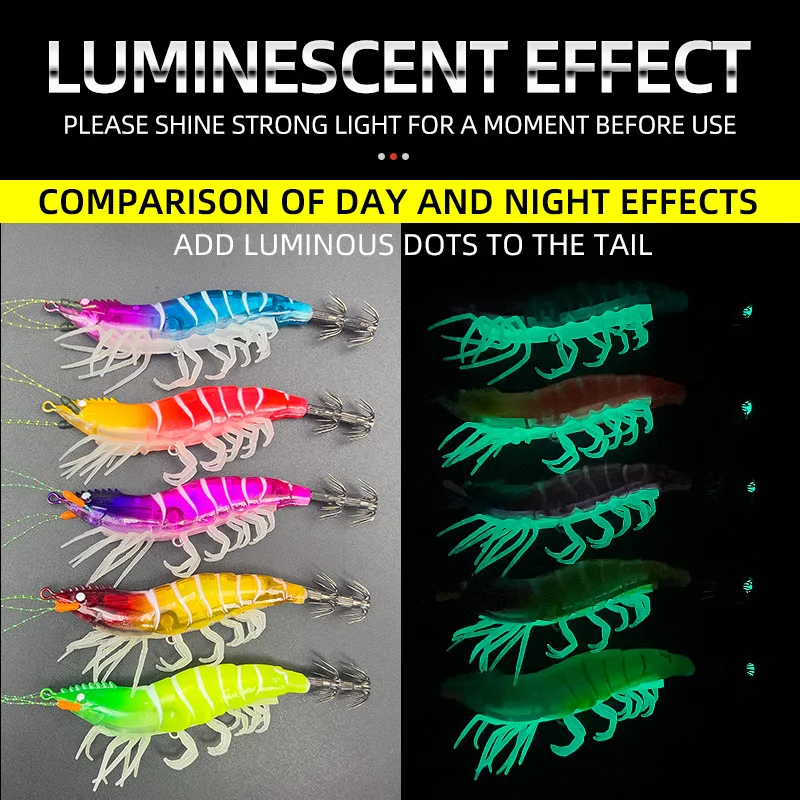 ShareShark señuelo luminoso de camarón para pesca en agua salada - imagen 4