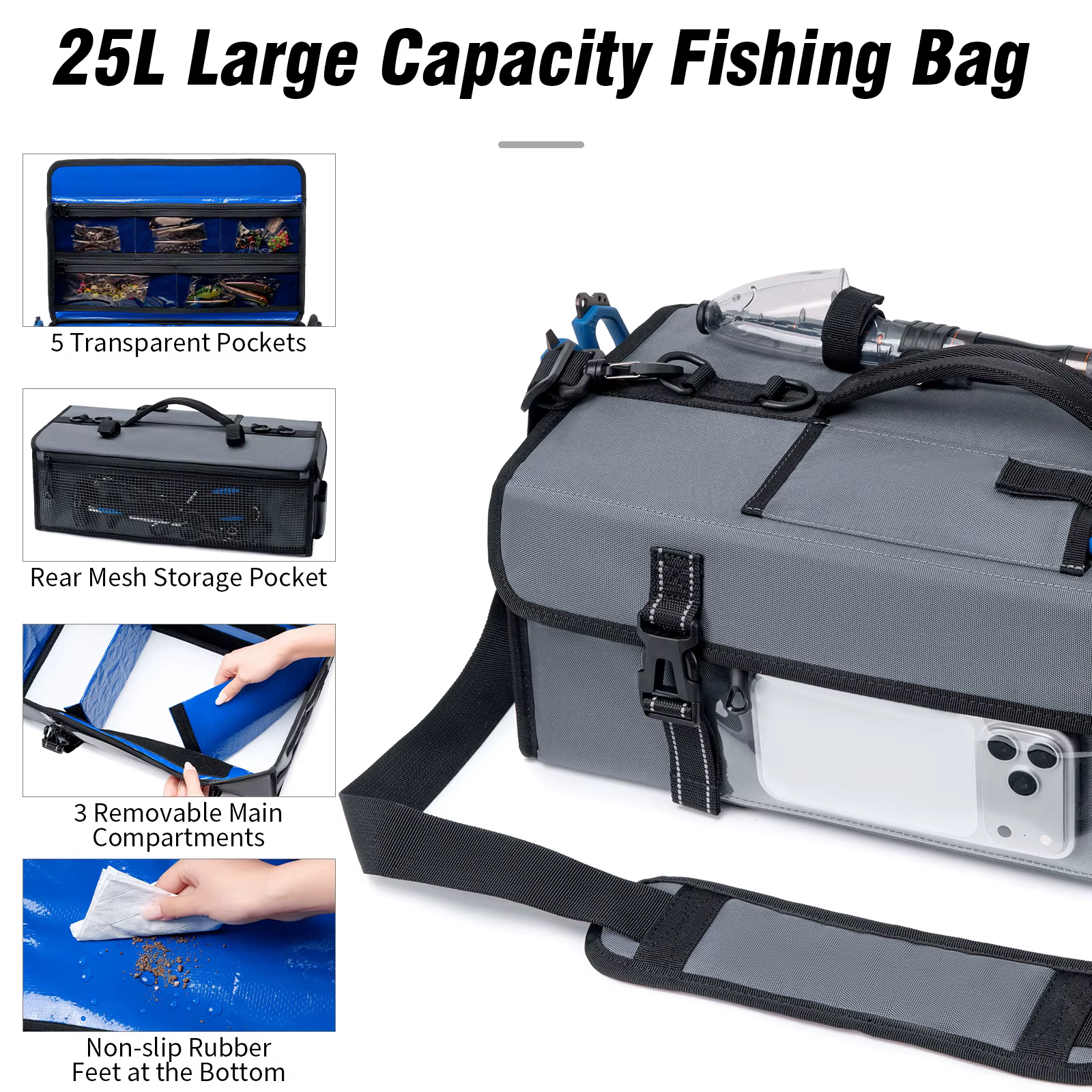 Bolsa transparente organizadora para vinilos y aparejos de pesca - imagen 5