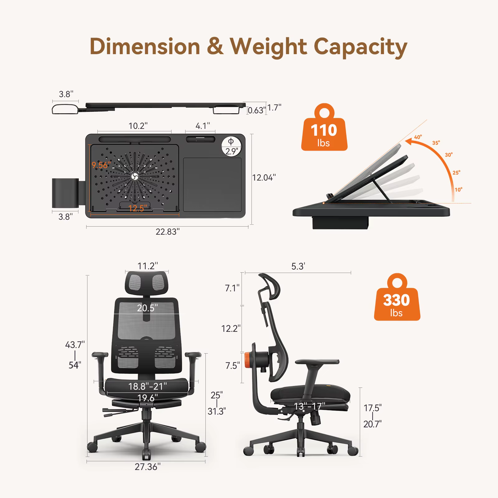 NEWTRAL MagicH-BP – Silla ergonómica con soporte lumbar y reposapiés - imagen 5