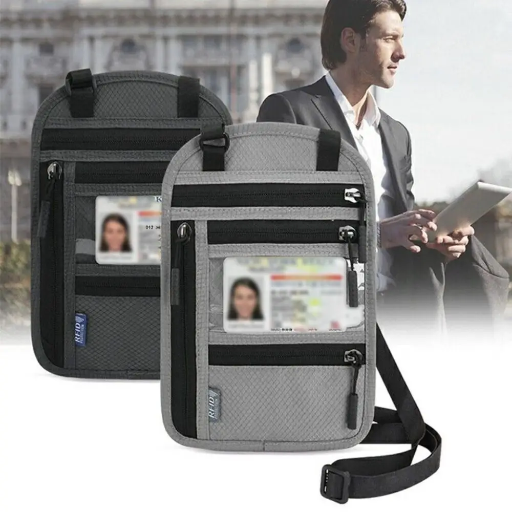 Funda pasaporte RFID de nailon con bloqueo antirrobo y correa ajustable - imagen 2