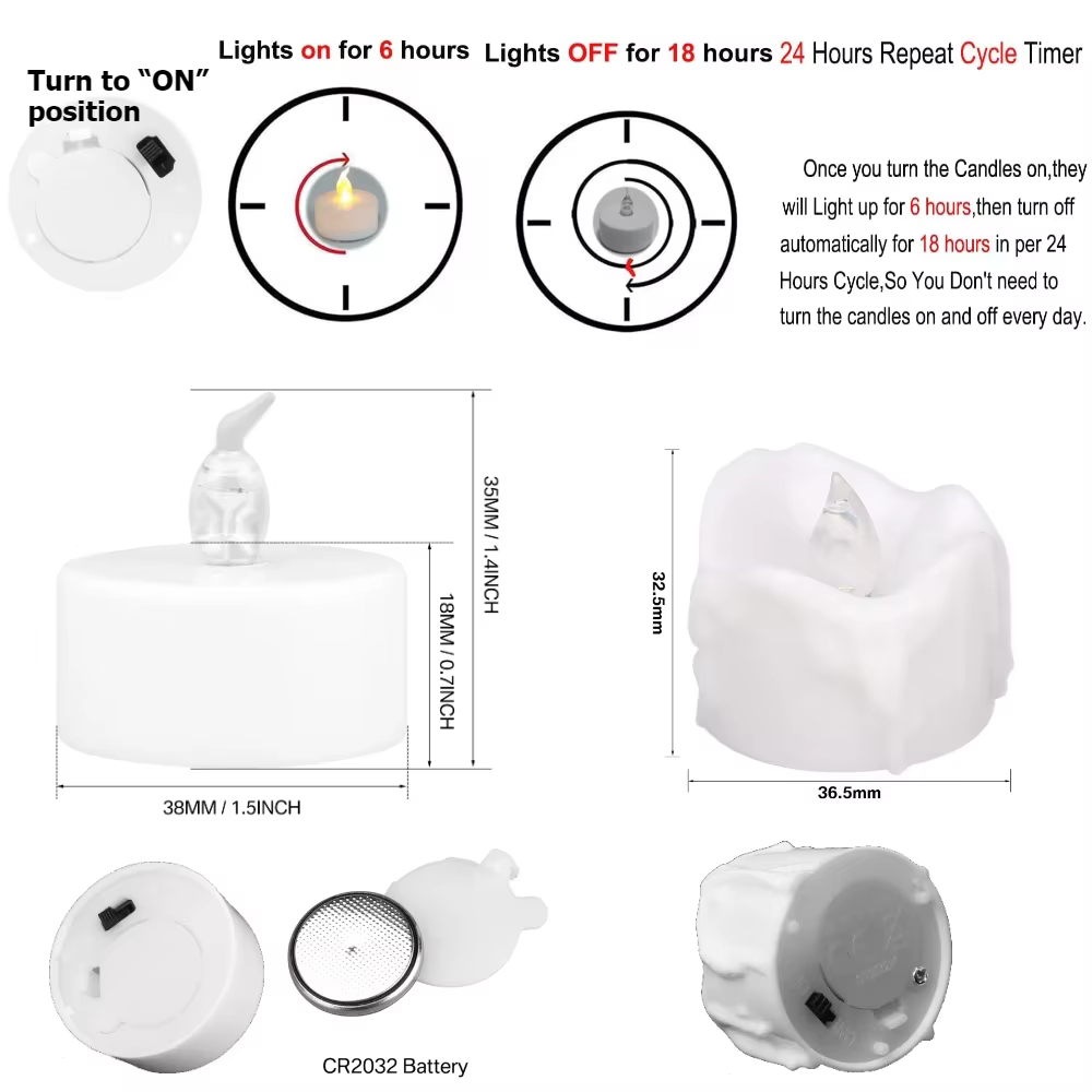 Luces LED parpadeantes sin llama con temporizador para pesca nocturna - imagen 2
