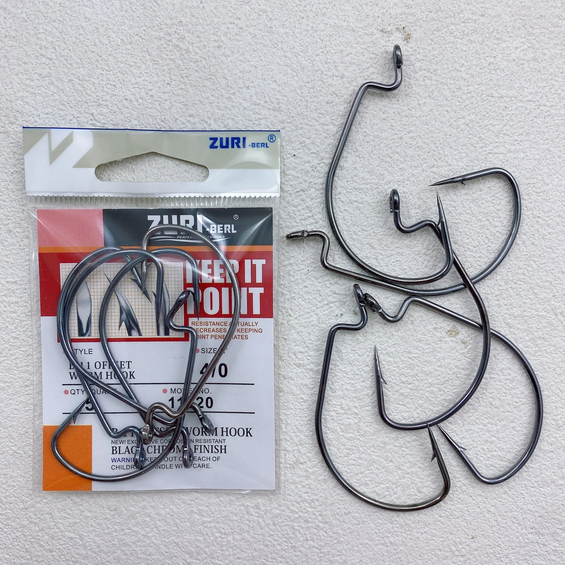 Anzuelo offset para vinilo Crank Worm, punta afilada - imagen 5