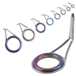 Kit de reparación de guías de caña de pesca acero inoxidable anillo cerámica 8/16 uds