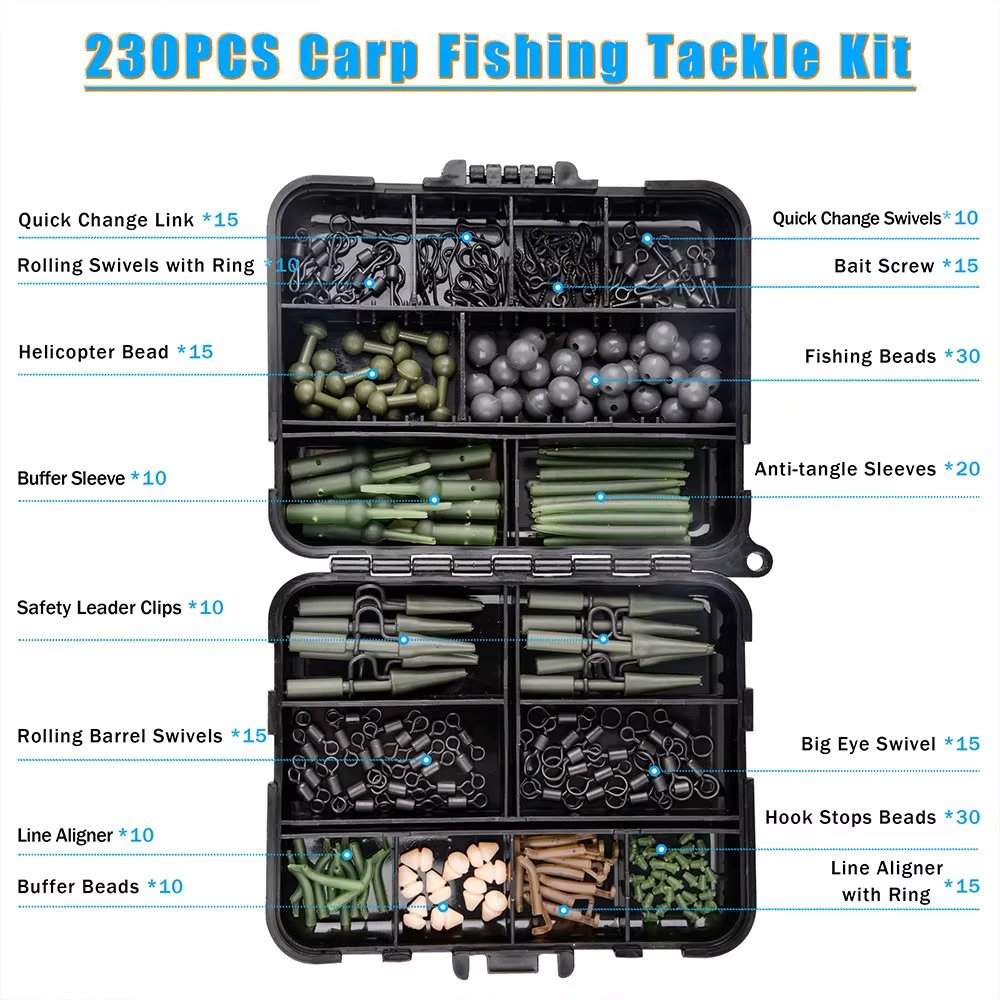 Kit aparejos carpa helicóptero con broches giratorios y mangas de goma - imagen 4