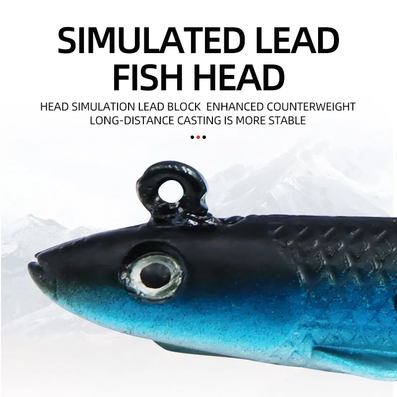 ShareShark Señuelo de Carpa Jig Head para vinilo tipo anguila - imagen 2