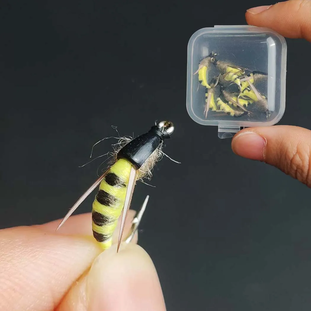 Mosca artificial con polilla amarilla para pesca en agua dulce - imagen 5
