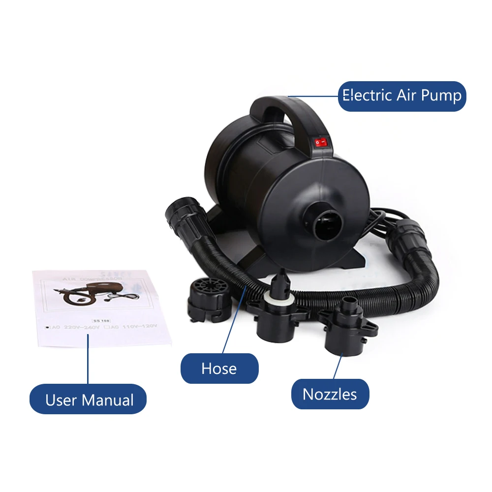 Bomba eléctrica para barco hinchable – Inflado rápido 1600W - imagen 2