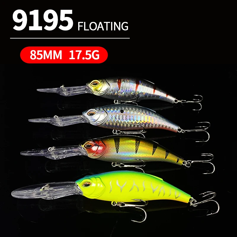 Señuelo Minnow buceo profundo 85mm flotante 17g para lubina y bagre - imagen 3