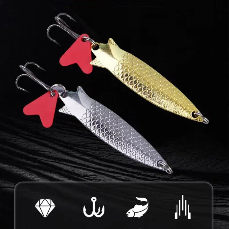 Señuelo tipo cuchara con figura escamosa WLDSLURE vista frontal