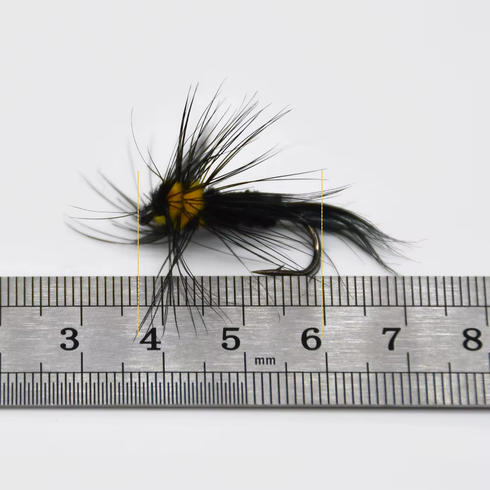 MNFT Mosca Artificial Avispa Negra y Amarilla – Señuelo Trucha - imagen 4