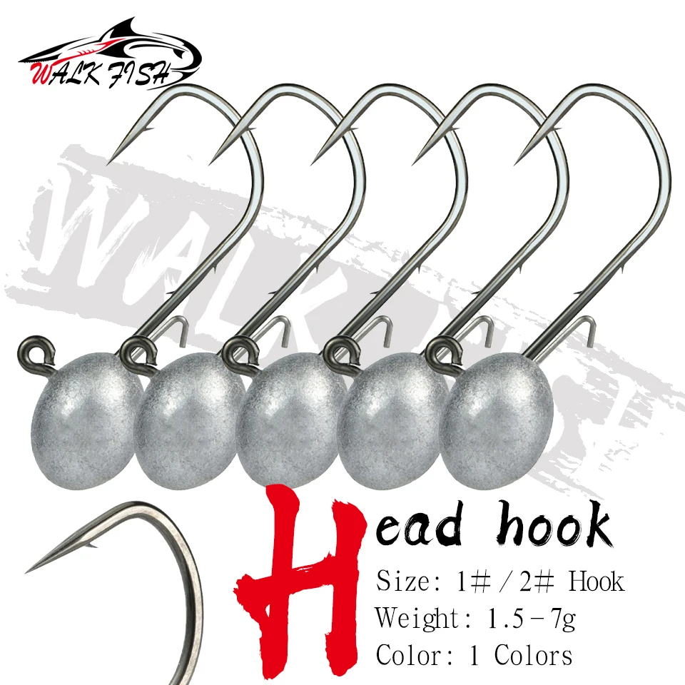 Anzuelos Jig Head WALK FISH – Púas dobles traseras para vinilo - imagen 3