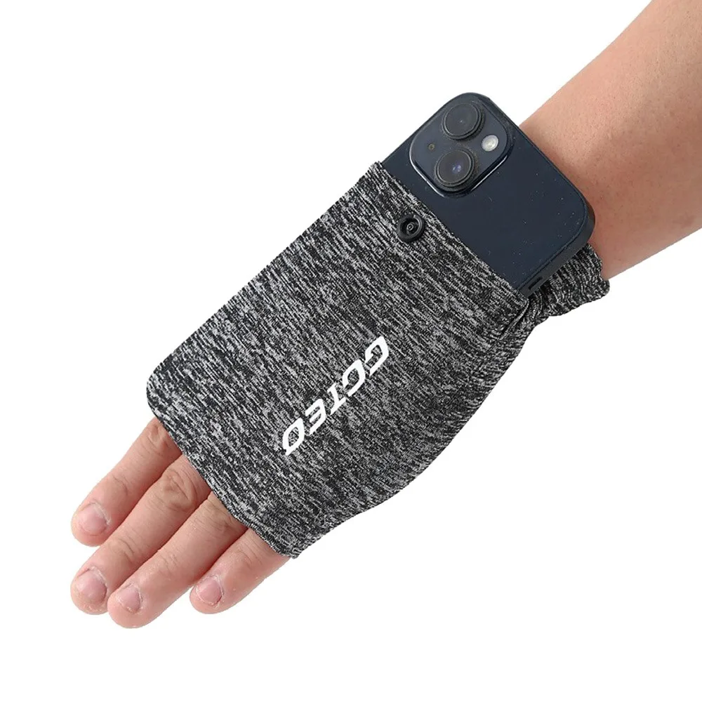 Bolsa deportiva para teléfono negra y gris con protección