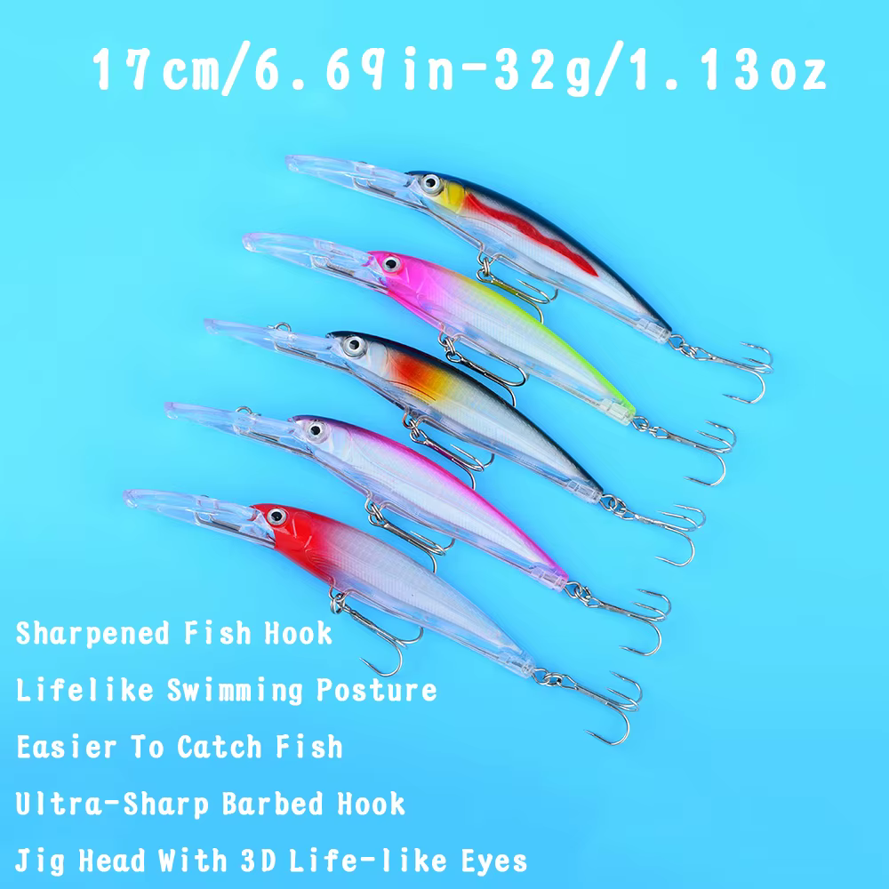 Señuelo Minnow 17 cm para Aguas Profundas – Lucio y Lubina