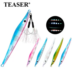 Teaser J133 - Señuelo de metal para pesca en agua salada, luminoso