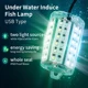 Luz submarina LED Kawa para calamar y pesca, cable largo verde