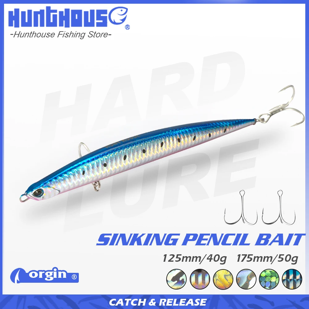 Hunthouse Sinking Pencil señuelo hundido largo para lubina y lucio
