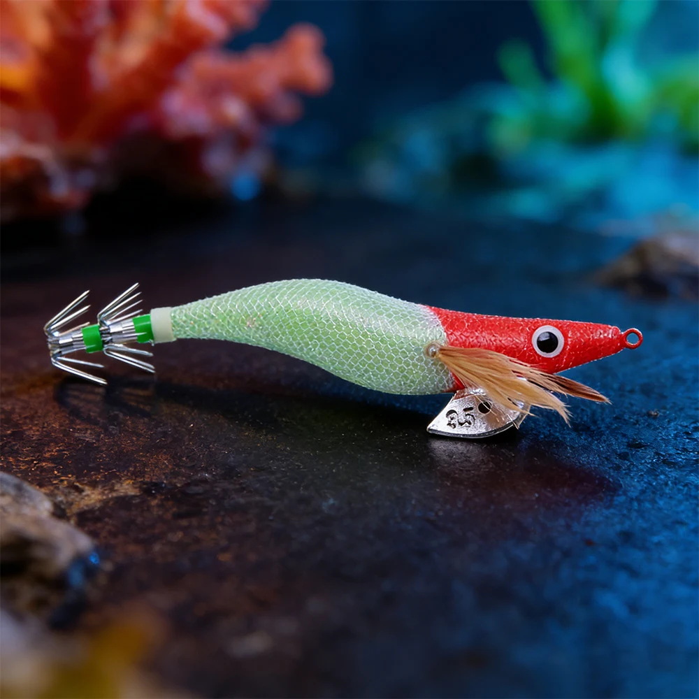 Cebo artificial de camarón brillante para pesca nocturna