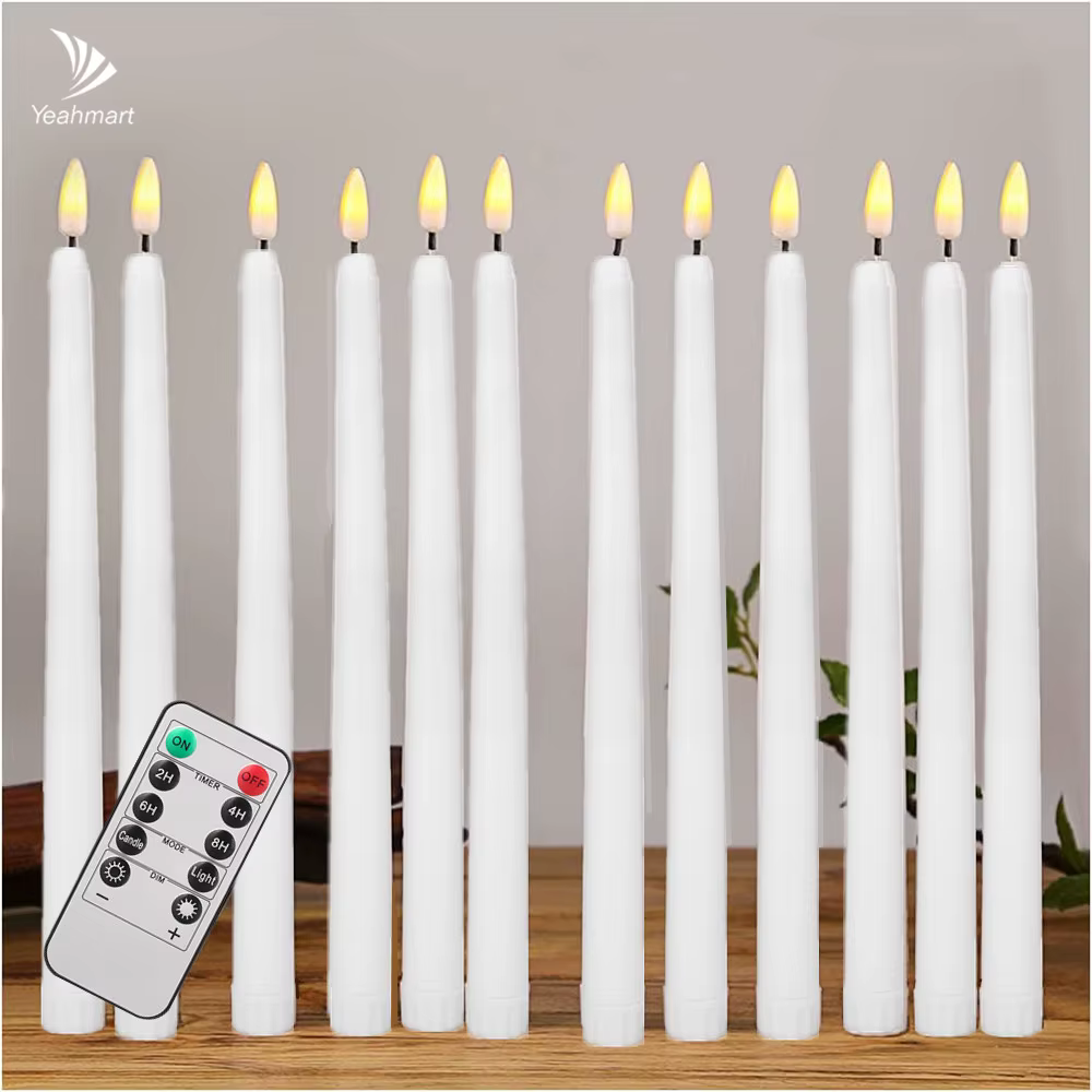 Vela LED cónica sin llama blanca cálida – Pilas, 6.5 y 11 pulgadas - imagen 5