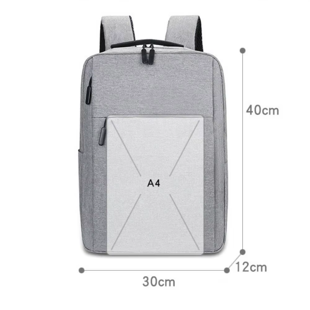 Mochila Oxford negra abierta mostrando compartimentos