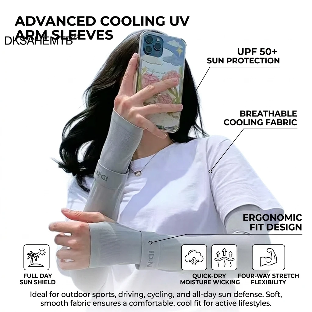 Mangas solares para brazos con protección UV y efecto fresco - imagen 2