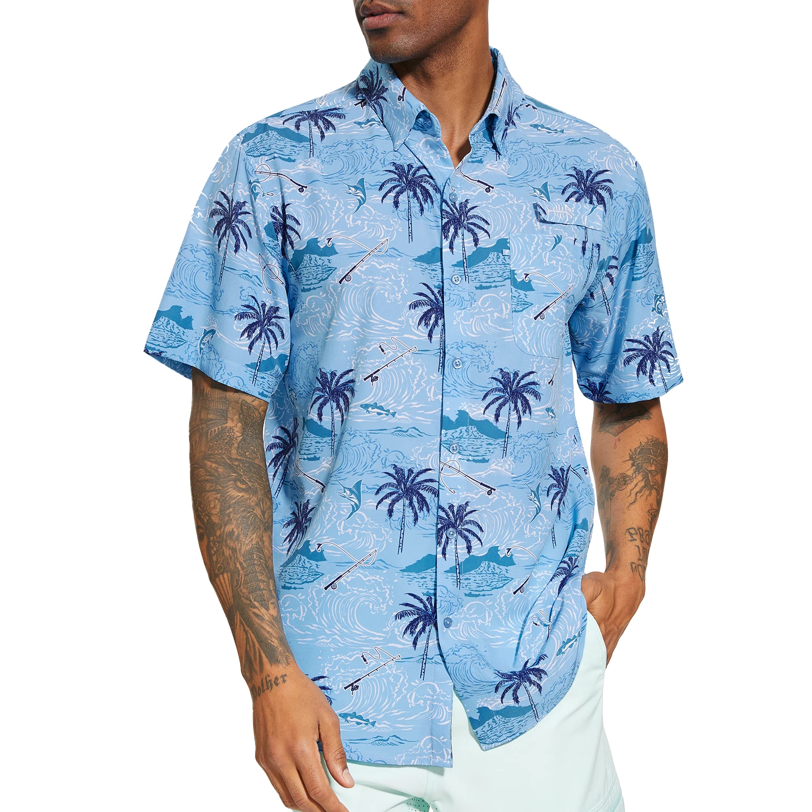 Camisa desplegada mostrando bolsillo y loop