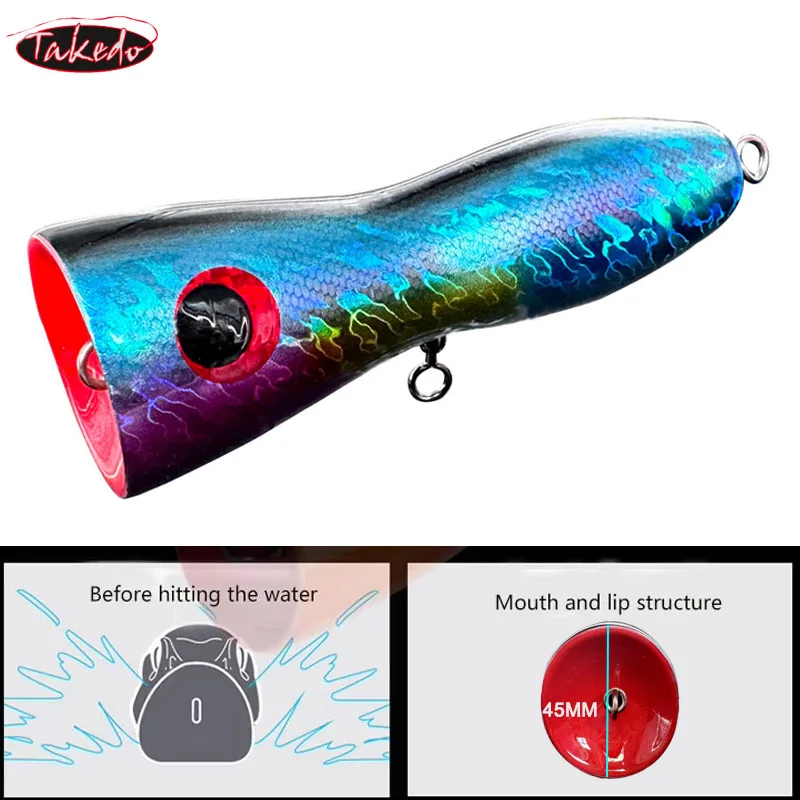 TAKEDO Popper de superficie para mar – madera, atún y lucio - imagen 4